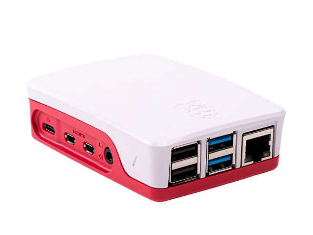 kućište za raspberry pi 4 bijelo crveno